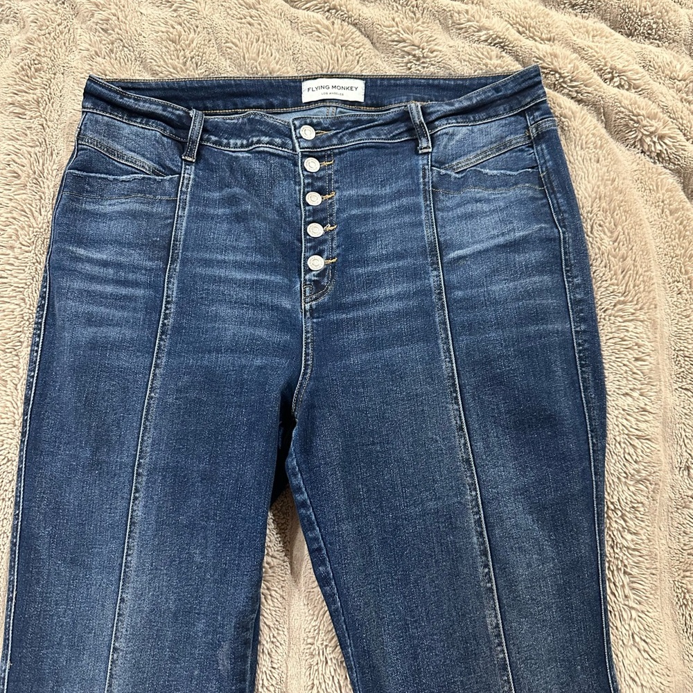 Flying Monkey High Rise Super Flared Stretch Jeans - Picture 2 of 4